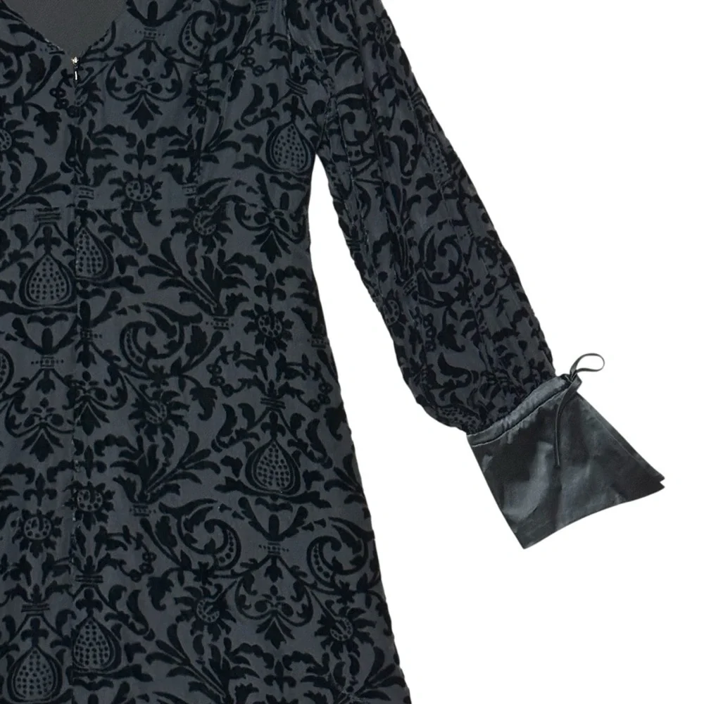 Nanette Nanette Lepore 10 NWT Black Burnout Velvet Dress Witchy Goth Whimsigoth